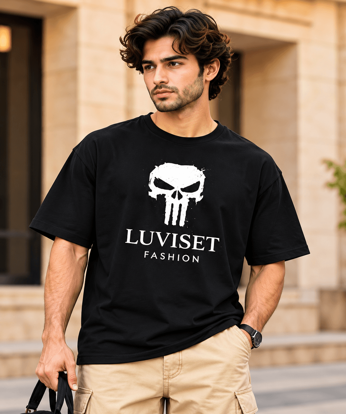 Luviset Skull Graphic Tee – Black
