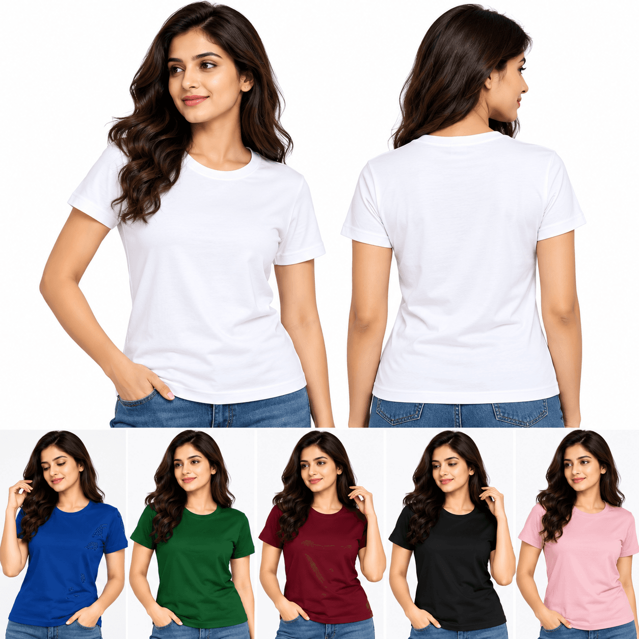 Luviset Women's Classic Soft-Cotton Crew Tee